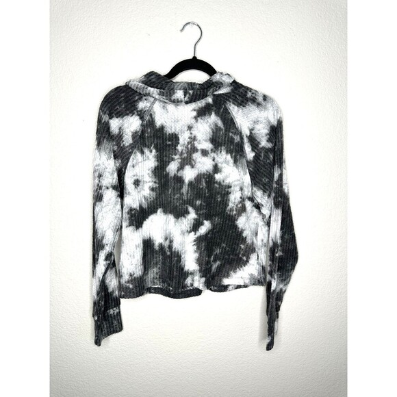 NEW Abound Pullover Sweater Womens XS Black White Tie Dye Cowl Neck Soft Ribbed - Picture 5 of 6